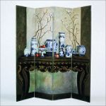 Wayborn Blue China Arrangment Theme Room Divider
