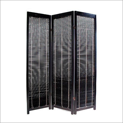 Wayborn Modern Room Divider with Blinds in Black