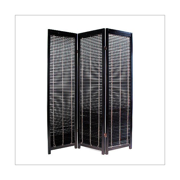 Wayborn Modern Room Divider with Blinds in Black