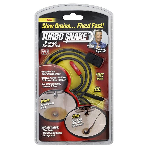 As Seen On TV Turbo Snake Drain Hair Removal Tool, 1 snake - TSNAKE-