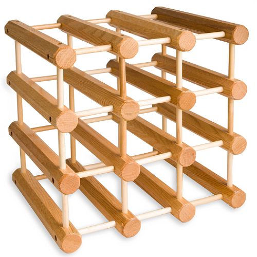 JK Adams 12 Bottle Wine Rack  oak - MWR-B12-OK Best Price