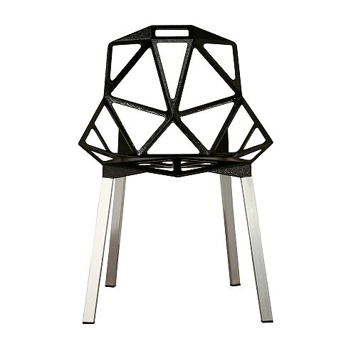 Baxton Studio Aluminum Geometric Side Chair - Black