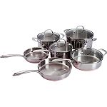 Kenmore 10 pc. Stainless Steel with Copper Band Cookware Set
