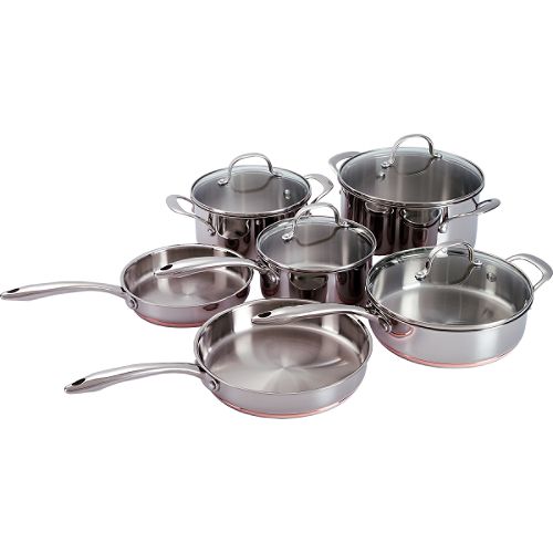 Kenmore 10 pc. Stainless Steel with Copper Band Cookware Set