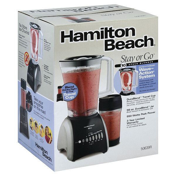 Hamilton Beach Blender, 10 Speed, Stay or Go, 1 blender - 50639BH
