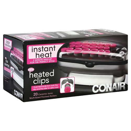 Conair Instant Heat Rollers, Ceramic Ionic, Multi-Sized Flocked, 1 set 