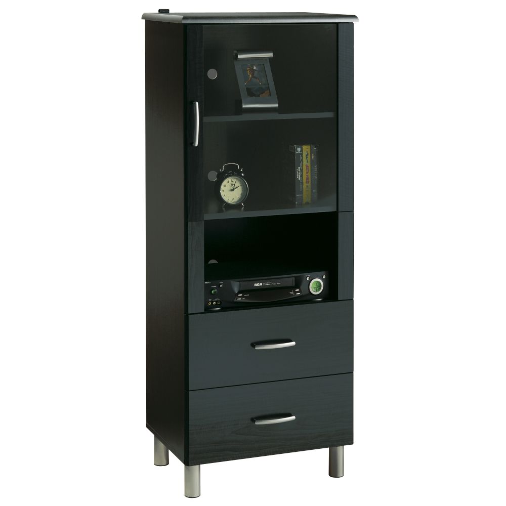 South Shore Cosmos Shelf Bookcase - Black Onyx and Charcoal
