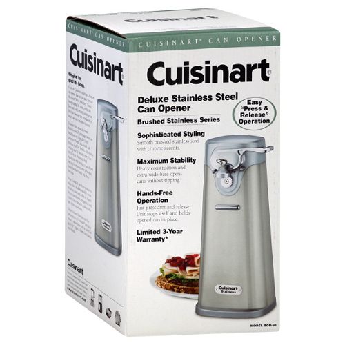 Cuisinart Brushed Stainless Series Can Opener  Deluxe Stainless Steel  1 can opener - SCO-60 Best Price