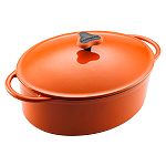 Click here to buy Rachael Ray 5.25 qt. Covered Oval Casserole, Orange.