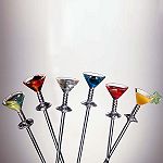 Prodyne Jubilee Colored Acrylic Classic Martini Picks  Set/6 Best Price