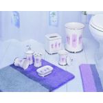 Neu Home Purple Flower Motif Ceramic Bath Set of 10