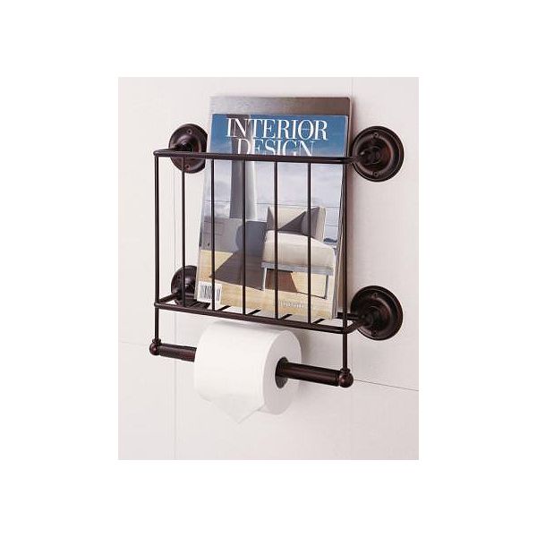 Neu Home Wall Mount Magazine Rack with Toilet Paper Holder