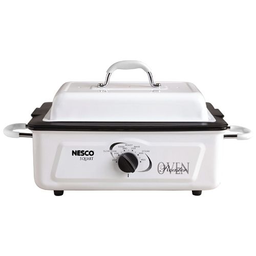 Nesco 5 Quart Roaster Oven - White with Porcelain Cookwell - 4805-14 Best Price