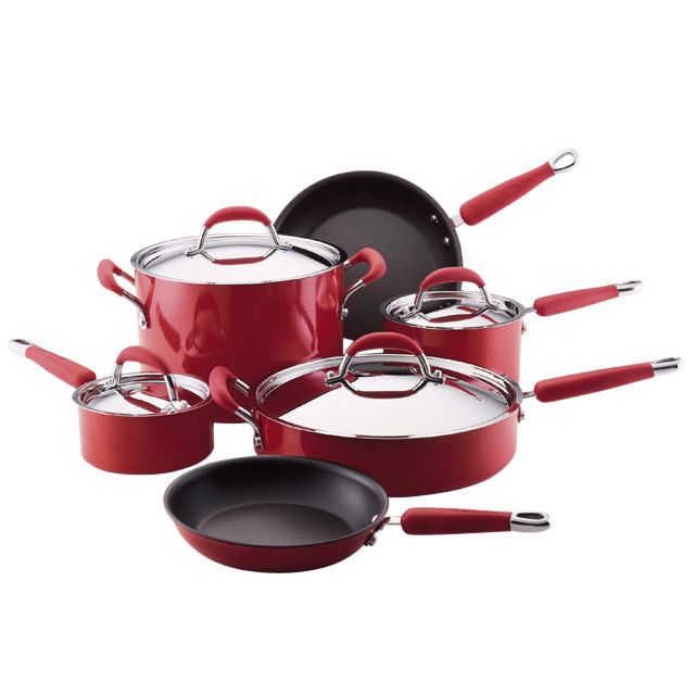KitchenAid 10 pc. Cookware Set, Red