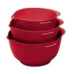 KitchenAid 3 pc. Mixing Bowl Set, Red