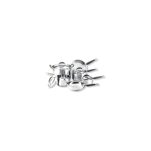 KitchenAid 10 pc. Gourmet Essentials Brushed Stainless Steel Cookware Set