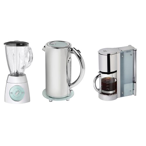Kalorik Aqua 500 Watt Blender, 10 cup Coffee Maker, Cordless Jug Kettle, Stainless Steel - AQUAKIT 
