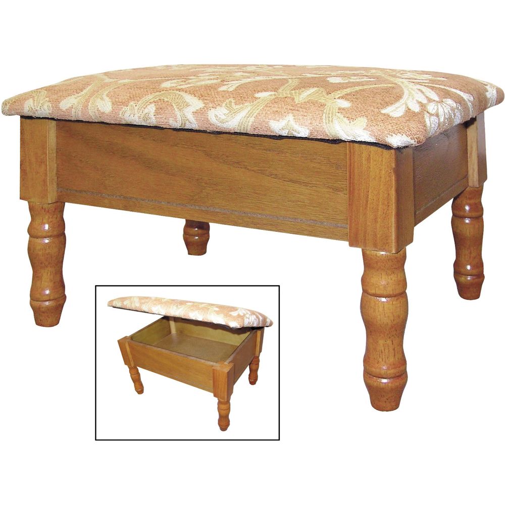 Ore Oak Foot Stool with Storage