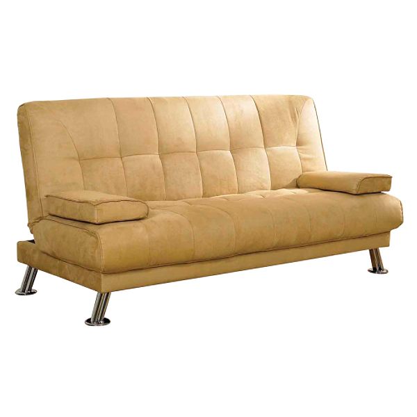 Ore Futon Sofa Twin Bed with Two Pillows - Camel