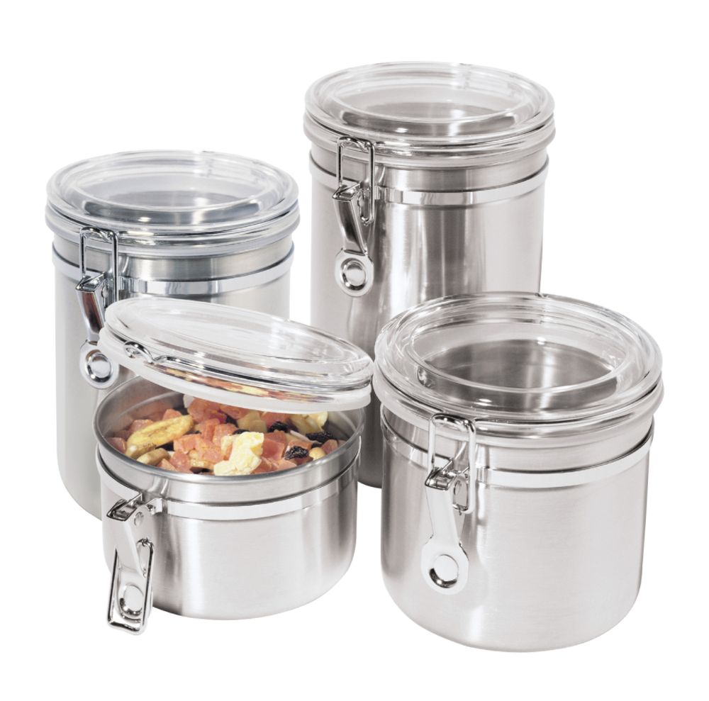 4 pc. 18/8 Stainless Steel Canister Set