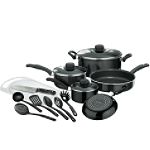Tramontina USA, 16 pc. Non-Stick Aluminum Cookware Set, Metallic Black