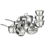 Tramontina USA, 15 pc. Stainless Steel Cookware Set with Glass Lids