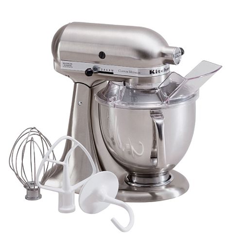 KitchenAid Custom Metallic Series 5 Quart Stand Mixer, Brushed Nickel - KSM152PSNK 