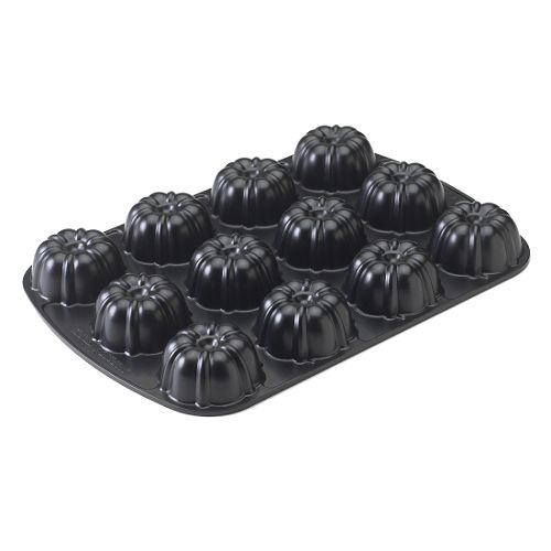 Nordic Ware Mini-Bundt/Brownie/Cupcake Pan, Non-stick Aluminum