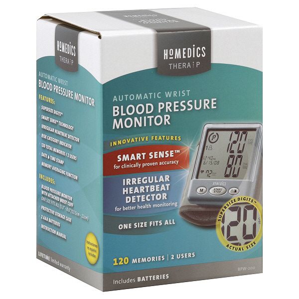 HoMedics Blood Pressure Monitor, Automatic Wrist, 120 Memories 1 monitor