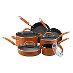 Rachael Ray 10 pc. Porcelain Enameled on Aluminum Cookware Set, Orange