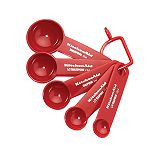 Click here to buy KitchenAid Measuring Spoon Set, Red by Lifetime.