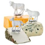 BonJour Entertaining Set of 6 Porcelain Animal Cheese Markers - 2 cows/2 goats/2 sheep. White