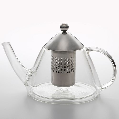 BonJour Coffee and Tea Insulated Teardrop Glass Teapot with Shut-Off Infuser - 53845 Best Price