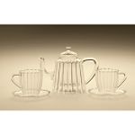 BonJour Coffee & Tea Les Amies Collection Oblong Ribbed Teapot