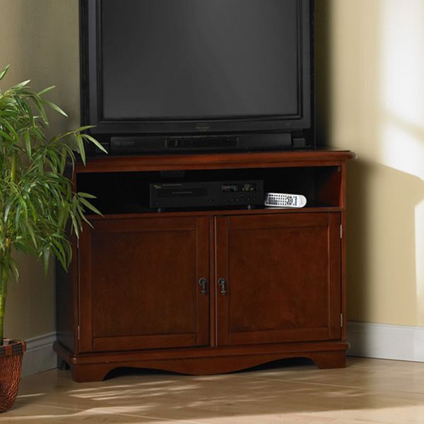 Southern Enterprises, Corner TV Stand for 42" Televisions - Cherry
