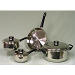 Allied 7 Piece Cookware Set w/Encapsulated Bottoms & Stainless Steel Lids
