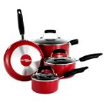 Hamilton Beach 7pc Nonstick Elite Cookware Set - Red