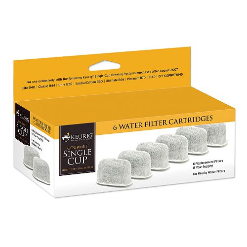 Keurig Charcoal Water Filter Cartridges, 6 Count Box - 107105