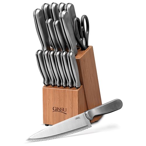 Ginsu 16-piece Stainless Steel Cutlery Set w/Bamboo Block