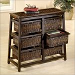 Hillsdale Black 6-Drawer Wicker Chest

