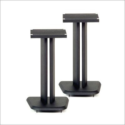 Wood Technology - Black Satin Finish 17 1/2 in. Speaker Stands with Curved Base