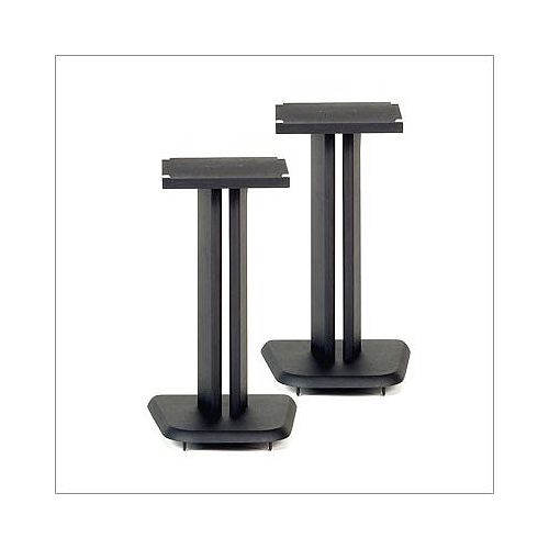 Buy Wood Technology Black Satin Finish 17 1 2 in. Speaker Stands with Curved...