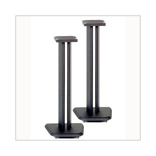 Buy Wood Technology Black Satin Finish 24 1 2 in. Speaker Stands with Curved...