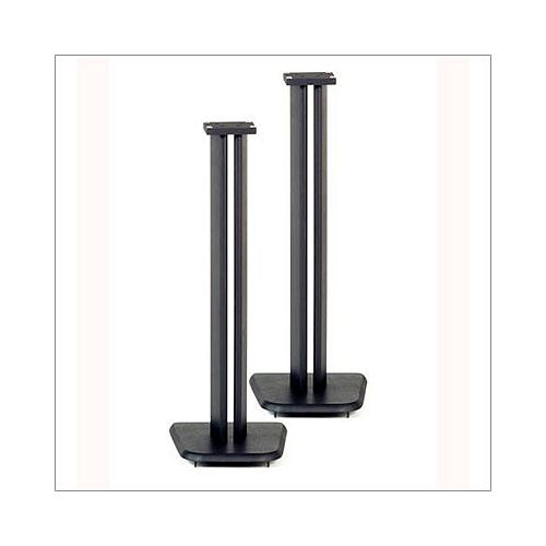 Buy Wood Technology Black Satin Finish 30 1 2 in. Speaker Stands with Curved...