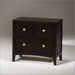 Hillsdale Espresso Nightstand with Nickel Accents
