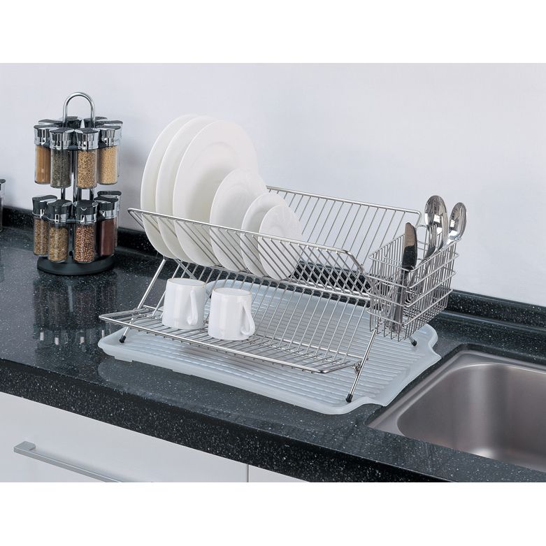 Organize It All Stainless Steel Folding Dish Rack