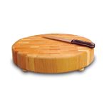 Catskill Round Slab End Grain Chopping Block with Feet
