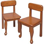 Gift Mark 2 Pair Queen Anne Chair Set (Honey) by Gift Mark