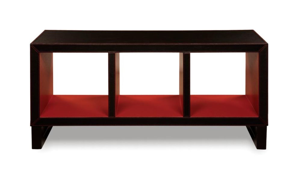 Furniture FX Miami 18-1/2"H x 40"W x 14-1/2"D Faux Leather Display Unit