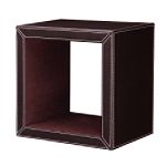Click here to buy Furniture FX Large Square Faux Leather Wall Shelf... by Furniture FX.